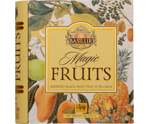 Té Negro Ceylón Lata Regalo Tea Book Magic Fruits Assorted 32 Bolsas - Basilur Tea Chile