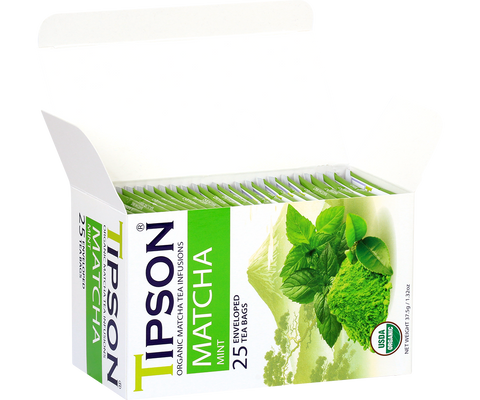 Matcha Orgánico con Menta 25 Bolsas - Tipson Chile