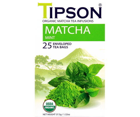 Matcha Orgánico con Menta 25 Bolsas - Tipson Chile