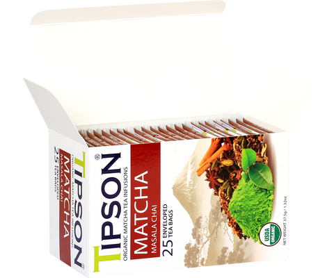 Tipson - Matcha Masala Chai en sobres - 25 x 1,5 g