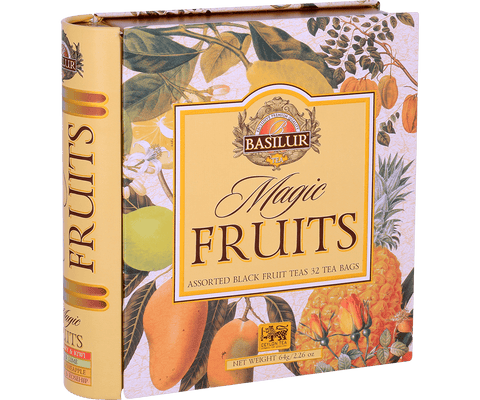 Té Negro Ceylón Lata Regalo Tea Book Magic Fruits Assorted 32 Bolsas - Basilur Tea Chile