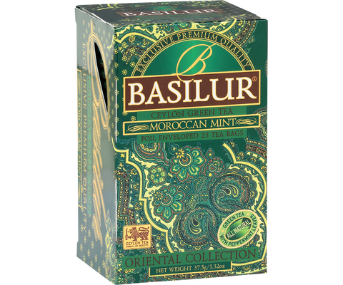 Té Ceylón Verde Moroccan Mint 25 Bolsas - Basilur Tea Chile