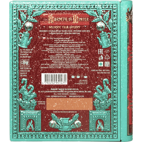 Basilur Té con Chocolate y Menta - Warmth of Winter - Merry Tea- Lata Libro 40g