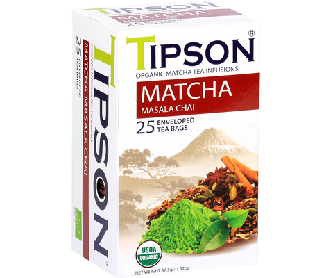 Tipson - Matcha Masala Chai en sobres - 25 x 1,5 g