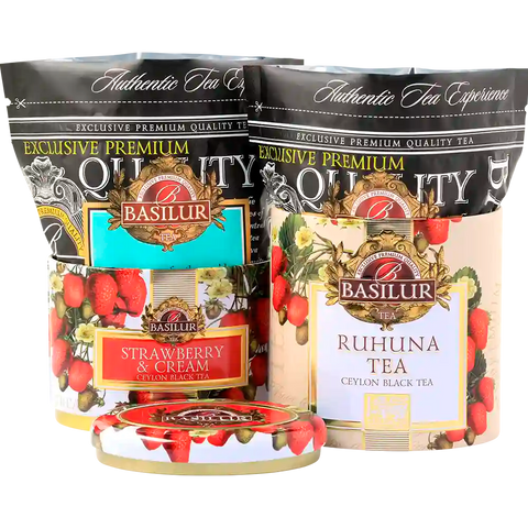 Te Frutas Frutilla Y Kiwy + Te Ruhunu - 100 G - Basilur