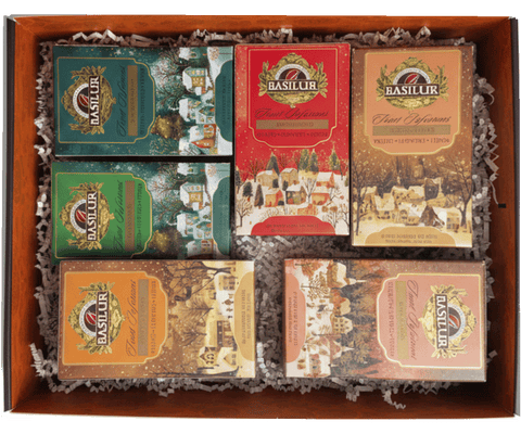 Gift Box Basilur "Winter Fruit Village" – Colección de 6 Infusiones Frutales